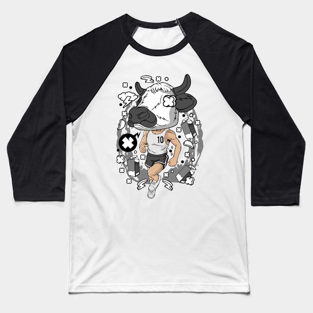 athlete cow head Baseball T-Shirt by Mako Design 